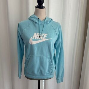 Nike Women's Light Blue Hoodie Sweater